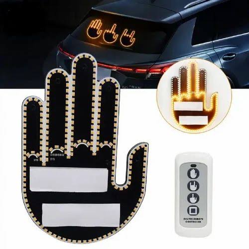 LED Illuminated Gesture Car Finger Light with Remote Hand Lamp