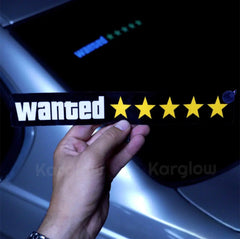 Wanted LED Electric Car Sticker